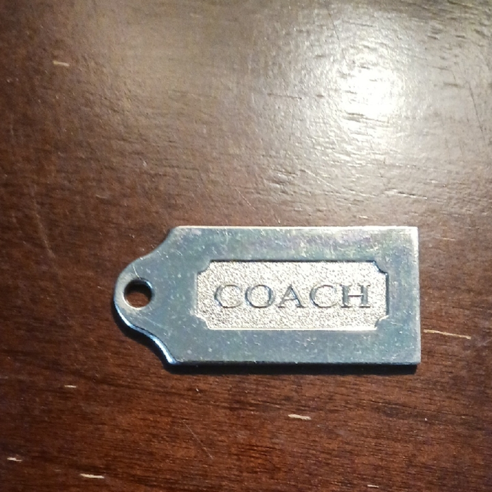 Coach Metallic Silver Bag Tag